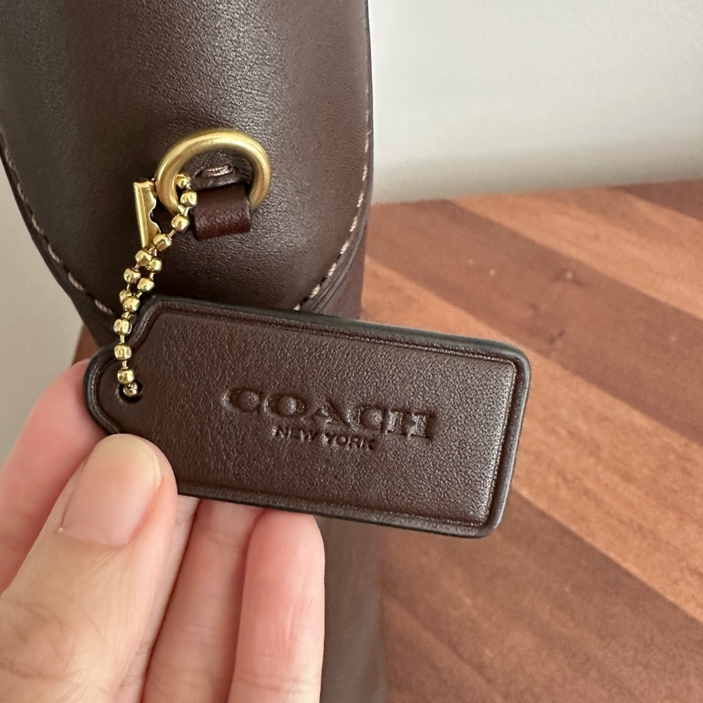 Coach Brooklyn 28 in Maple Brown Leather Shoulder Bag EUX - Picture 3 of 8